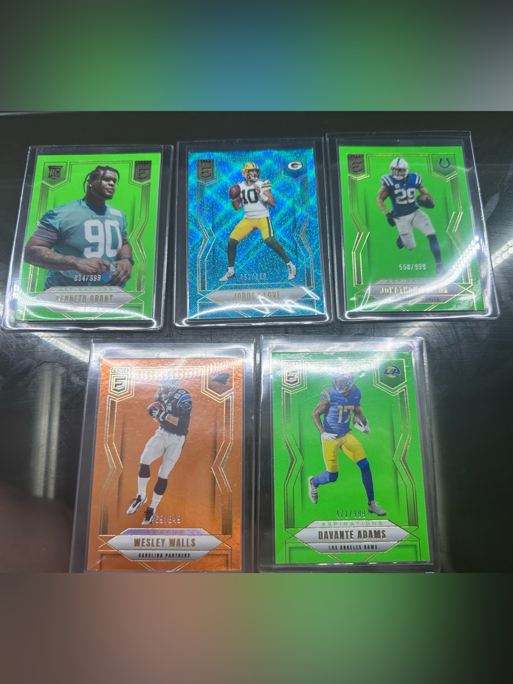 5 Panini Elite Numbered Football Cards